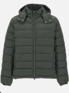 Husky Gabe Puffer Jacket Mens EU 48 Forest Green 90/10 Down Hood Quilted Italian